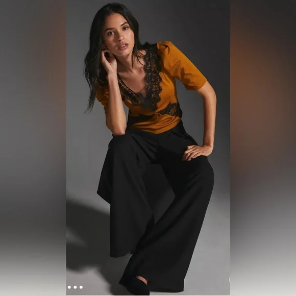 By Anthropologie lace-trimmed tee - Picture 2 of 11